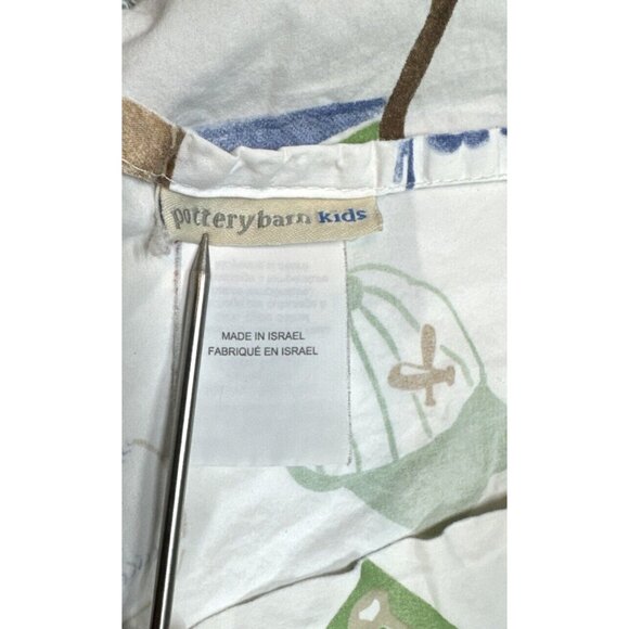 Pottery Barn Kids Sports Twin Flat Sheet Football Soccer Basketball Cotton 2013 - Picture 3 of 5